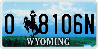 WY license plate 08106N