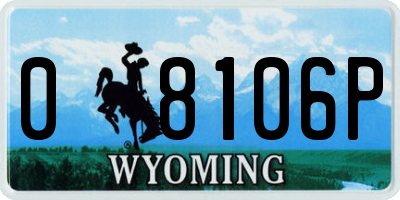WY license plate 08106P