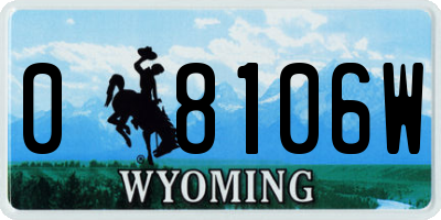 WY license plate 08106W