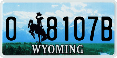 WY license plate 08107B
