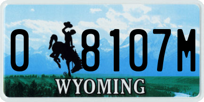WY license plate 08107M