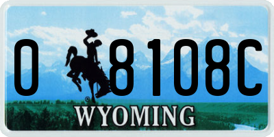 WY license plate 08108C