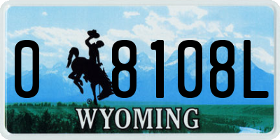 WY license plate 08108L