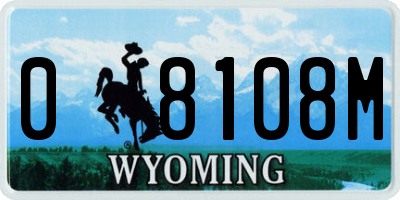 WY license plate 08108M