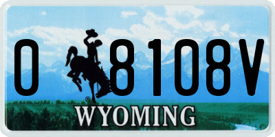 WY license plate 08108V