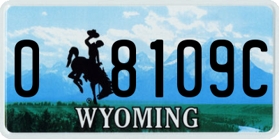 WY license plate 08109C