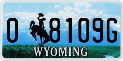 WY license plate 08109G