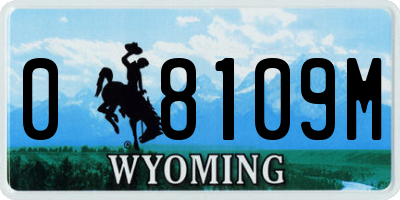 WY license plate 08109M