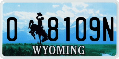 WY license plate 08109N