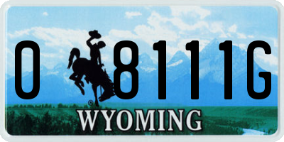 WY license plate 08111G