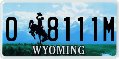 WY license plate 08111M