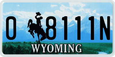 WY license plate 08111N