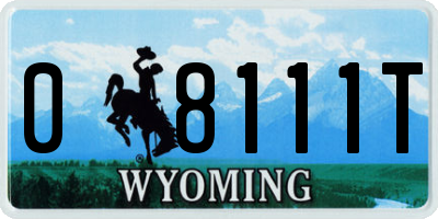 WY license plate 08111T