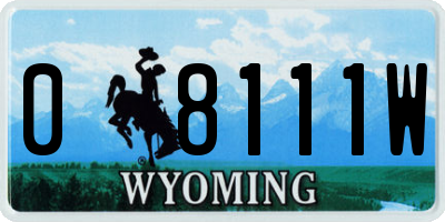 WY license plate 08111W