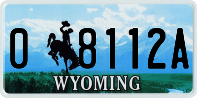 WY license plate 08112A