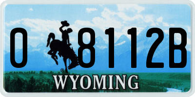 WY license plate 08112B