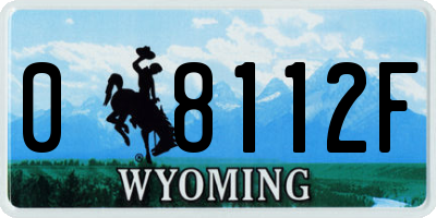 WY license plate 08112F