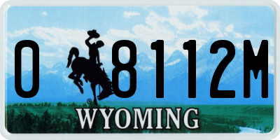 WY license plate 08112M