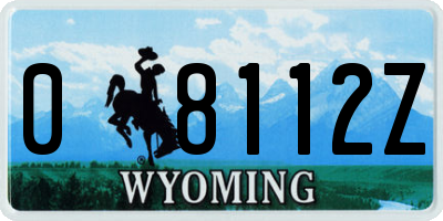 WY license plate 08112Z
