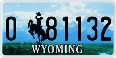 WY license plate 081132