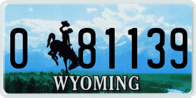 WY license plate 081139