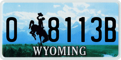 WY license plate 08113B