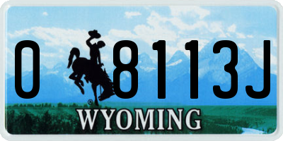 WY license plate 08113J