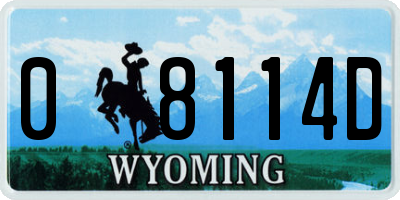 WY license plate 08114D