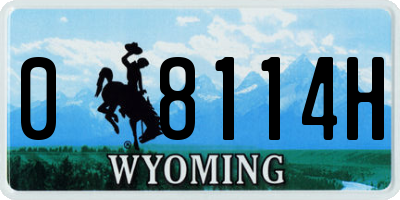 WY license plate 08114H