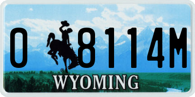 WY license plate 08114M