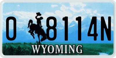 WY license plate 08114N