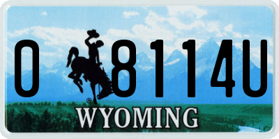 WY license plate 08114U