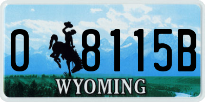 WY license plate 08115B