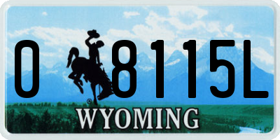 WY license plate 08115L