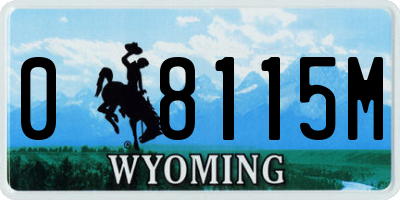 WY license plate 08115M