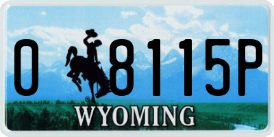 WY license plate 08115P