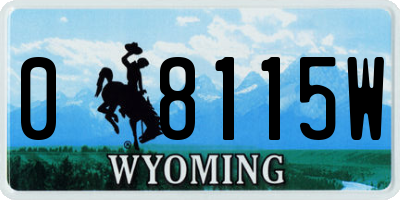 WY license plate 08115W