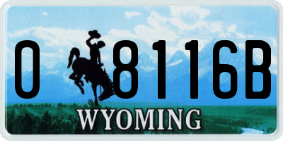 WY license plate 08116B