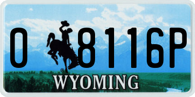 WY license plate 08116P