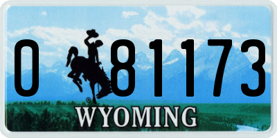 WY license plate 081173