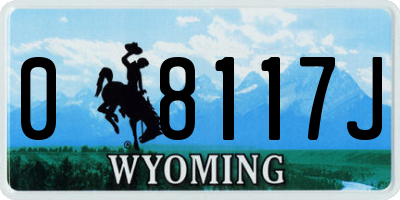 WY license plate 08117J