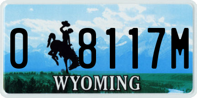 WY license plate 08117M