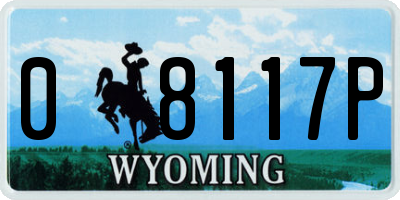 WY license plate 08117P