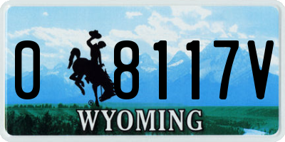 WY license plate 08117V