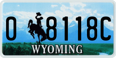 WY license plate 08118C