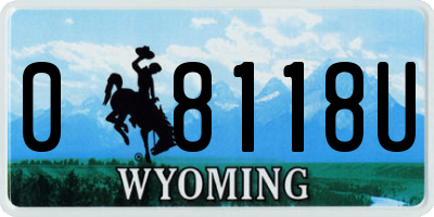 WY license plate 08118U