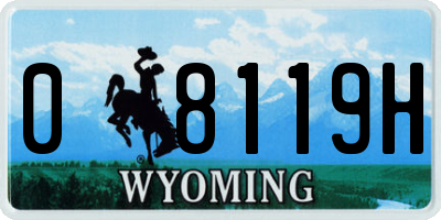 WY license plate 08119H