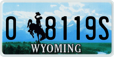 WY license plate 08119S