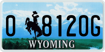 WY license plate 08120G