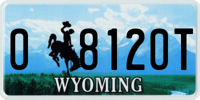 WY license plate 08120T